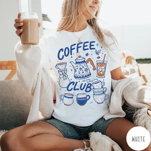 Vintage Coffee Club T-shirt, Retro Coffee Shirt, Trendy Iced Coffee Graphic Tee, Thrifted Preppy Espresso T-shirt