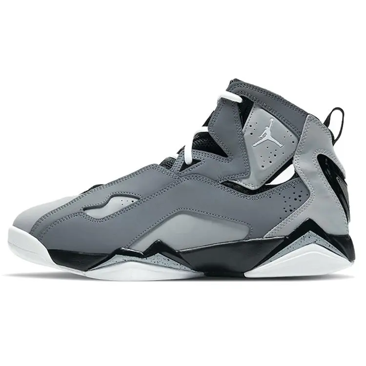 Nike Air Jordan True Flight 'Cool Grey' Men's High Top Basketball Shoes - All Seasons, Breathable Mesh Upper, Durable Rubber Outsole, Padded Ankle Collar, Modern Design, Court Play, True-To-Size, Casual Use, High Top Shoes