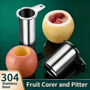 Newly Upgraded Cylindrical Fruit Corer — 304 Stainless Steel Fruit Pitter, Pear and Apple Core Remover