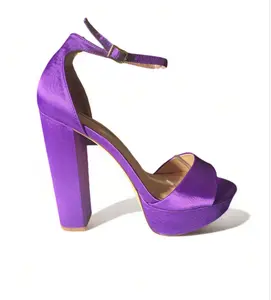 NWT- LILIANA Purple Ankle Strap Platform Chunky High Heel Open Toe Sandal SZ-9