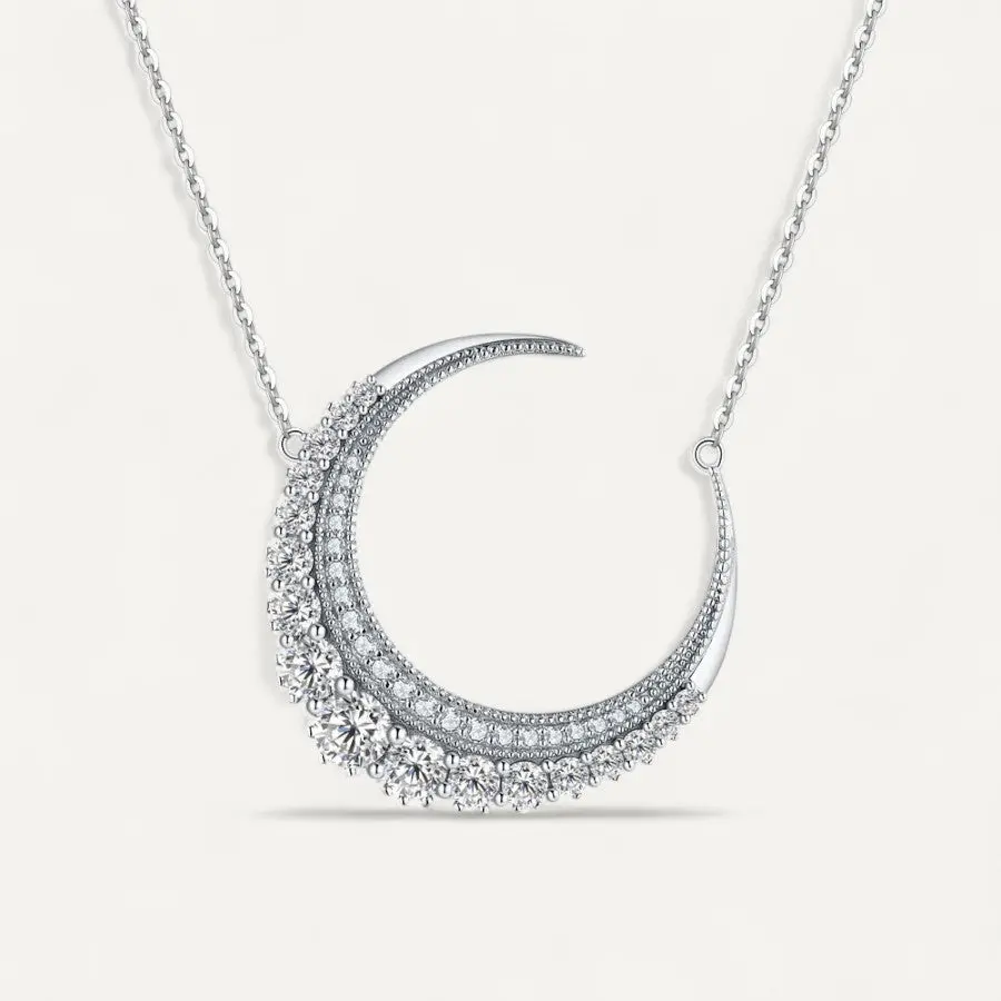 Moissanite Diamond Moonlight Necklace