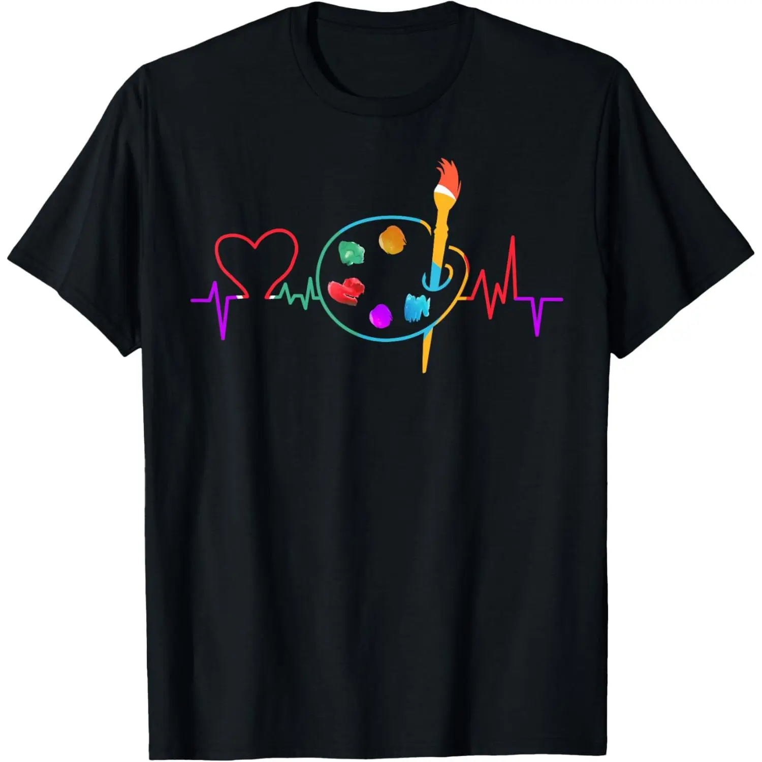 100%cotton Funny Paint Palette Brush Artist Painter Gift Kids Men Women T-Shirt