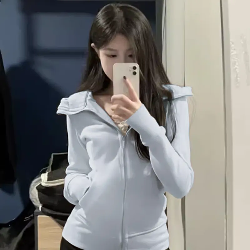 Milk blue spring and autumn style