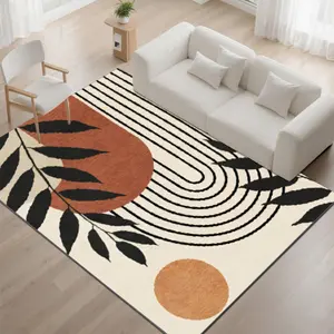 Velvet soft and comfortable patterned printed carpet, suitable for multiple scenarios, available in various sizes, soft and non-shedding, Geometric Pattern Rug, Home Decorative Rugs