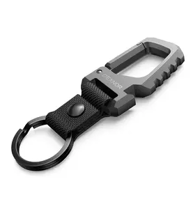 Dexnor Heavy Duty Key Chain Bottle Opener, Carabiner Key Ring Clip Aerospace-grade Stainless Steel Car Key Fob Holder Organizer EDC Keychain Keyring Accessories for Men and Women