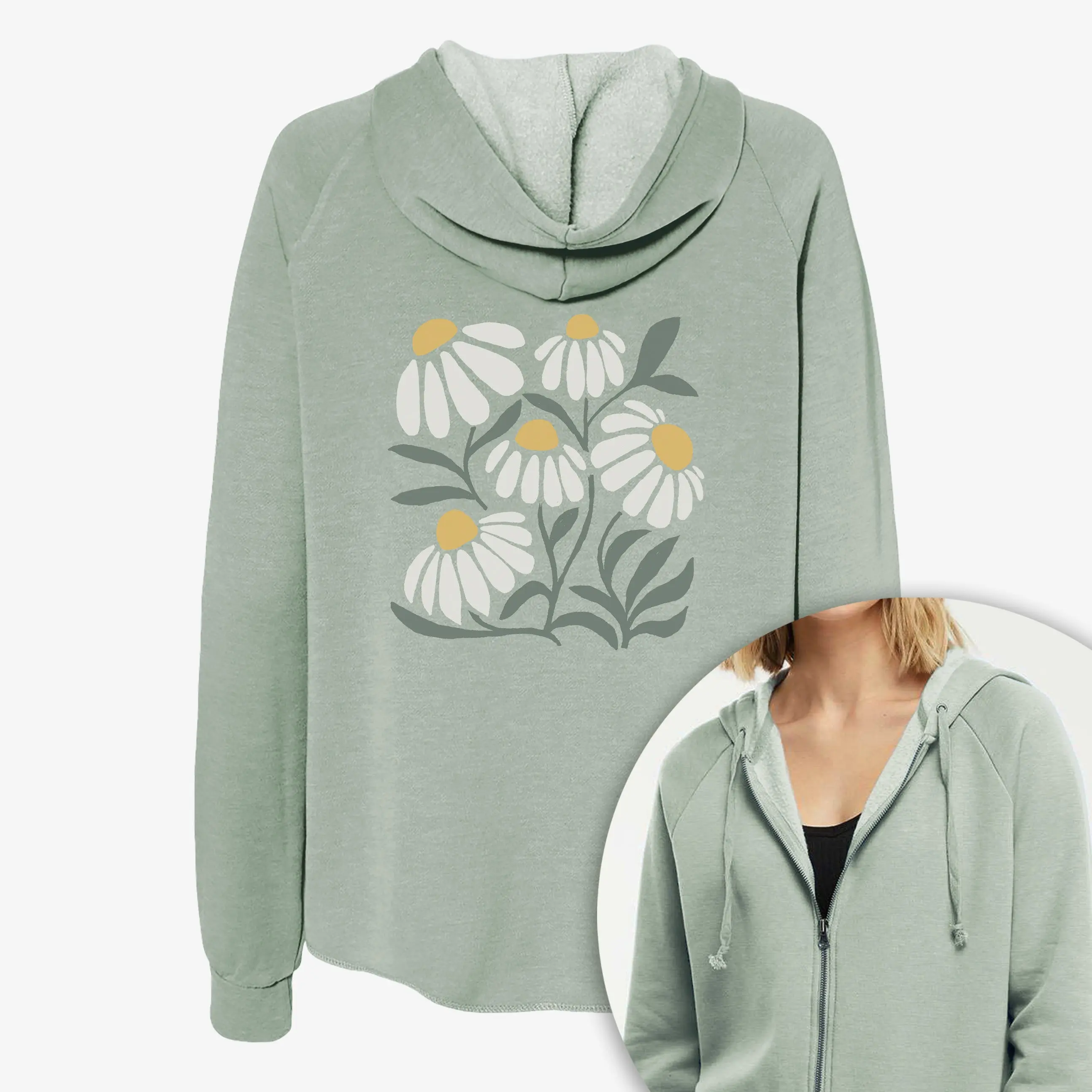 ChamomileVibes - Women's Cali Wave Zip-Up Sweatshirt