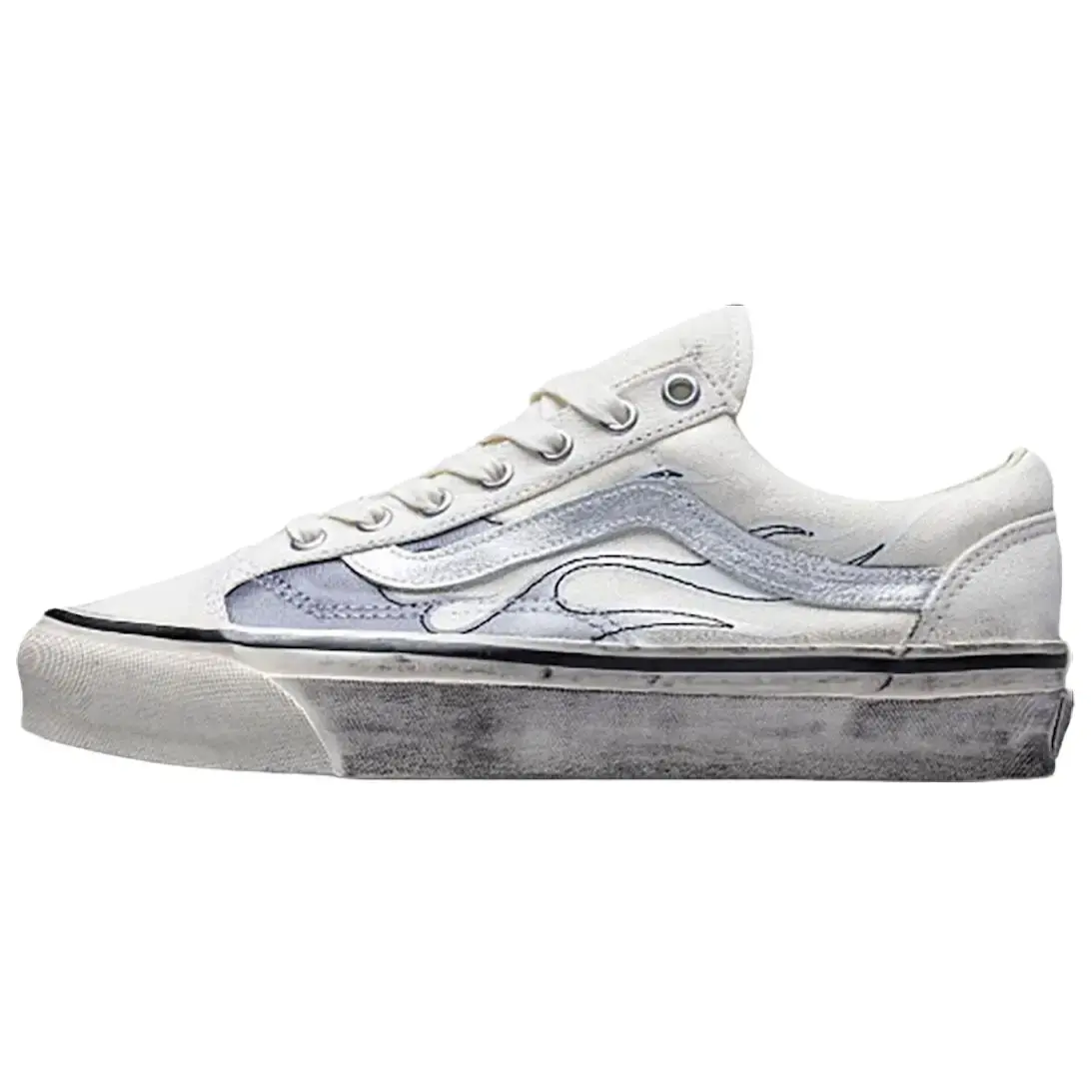Vans Old Skool 36 LX 'Archive Flame Marshmallow' Men's Athletic Sports Shoe, Round Toe, Lace-Up, All-Season Sneaker, Suede Canvas Upper, Iconic Stripe, Comfortable Footbed, Sports Footwear, Sports Shoes