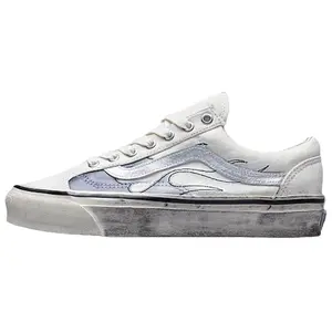 Vans Old Skool 36 LX 'Archive Flame Marshmallow' Men's Round Toe Laces All Seasons Suede Canvas Upper Iconic Stripe Comfortable Footbed