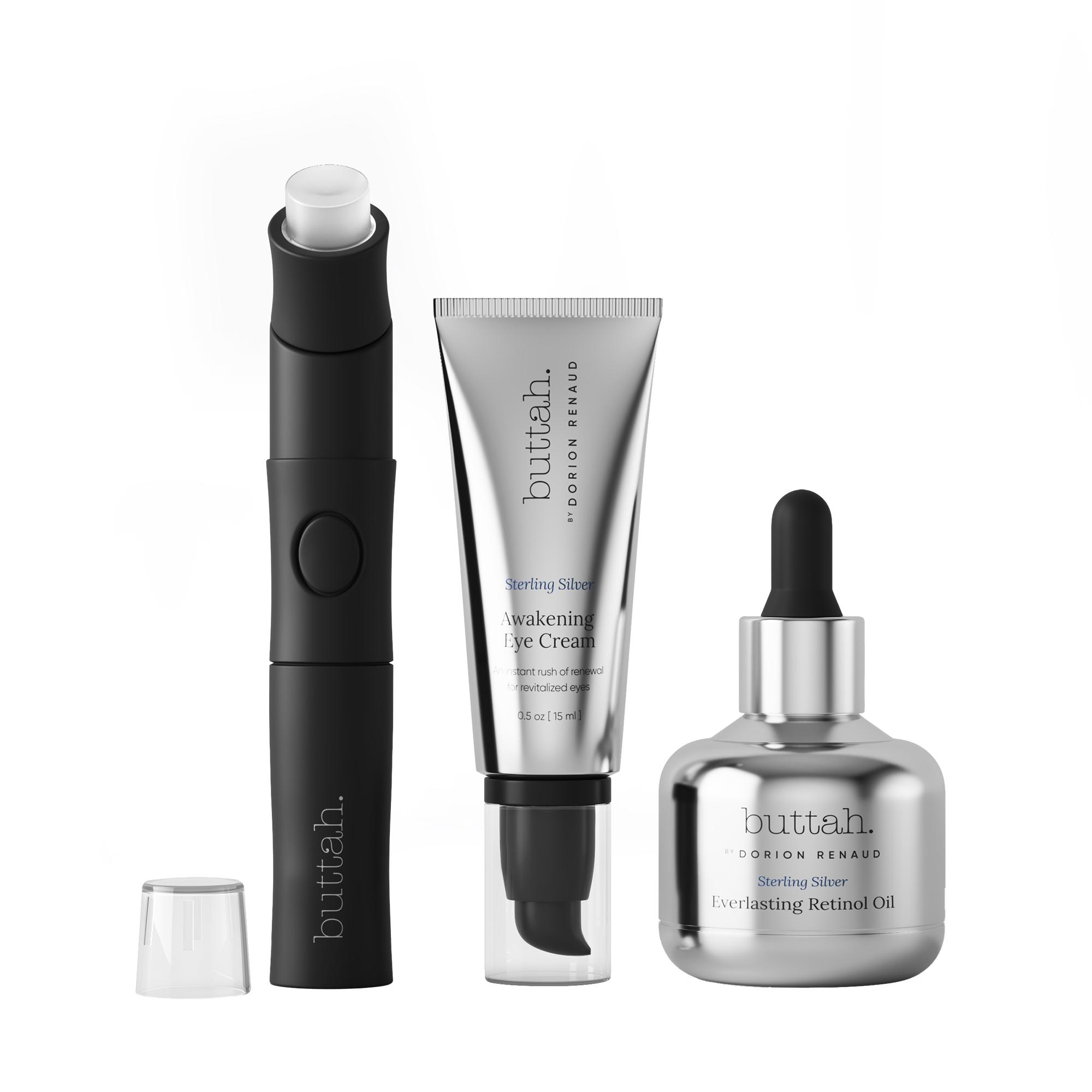Buttah Skin Sterling Silver Skin Kit Set - Retinol & Niacinamide Set for for Dark Spots & Even Skin Tone - Gentle, Non-Irritating Formula for Nighttime Skin Renewal