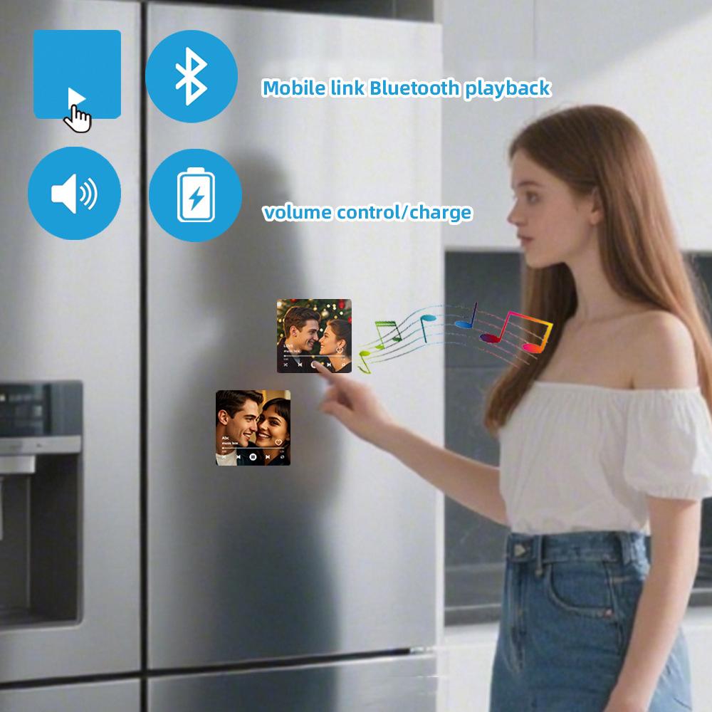 {Customization}Personalized Pet Photo Fridge Magnet with Bluetooth  Custom Dog Cat Album Magnet Frame | Gifts for Boyfriend, Birthday Gifts for BF, Graduation Leis, Teacher Gifts, Teen Girl Gifts, Anniversary Gift, Unique Music Home Decor