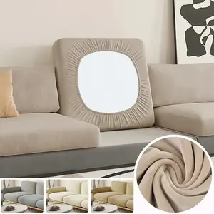 1 Pcs Velvet Super Soft Sofa Seat Cushion Cover for Living Room Thick Plush Sofa Covers Stretch L Shape Corner Armchair Sofa Slipcover