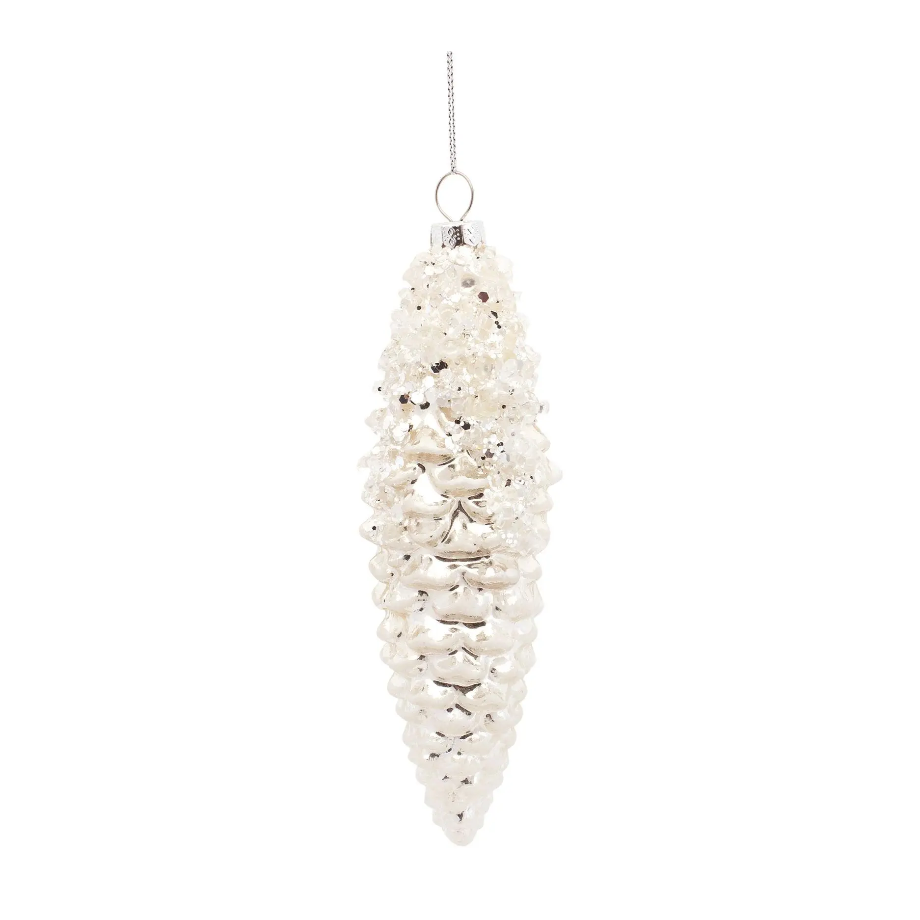 Melrose Beaded Glass Pinecone Drop Ornament (Se t of 12)