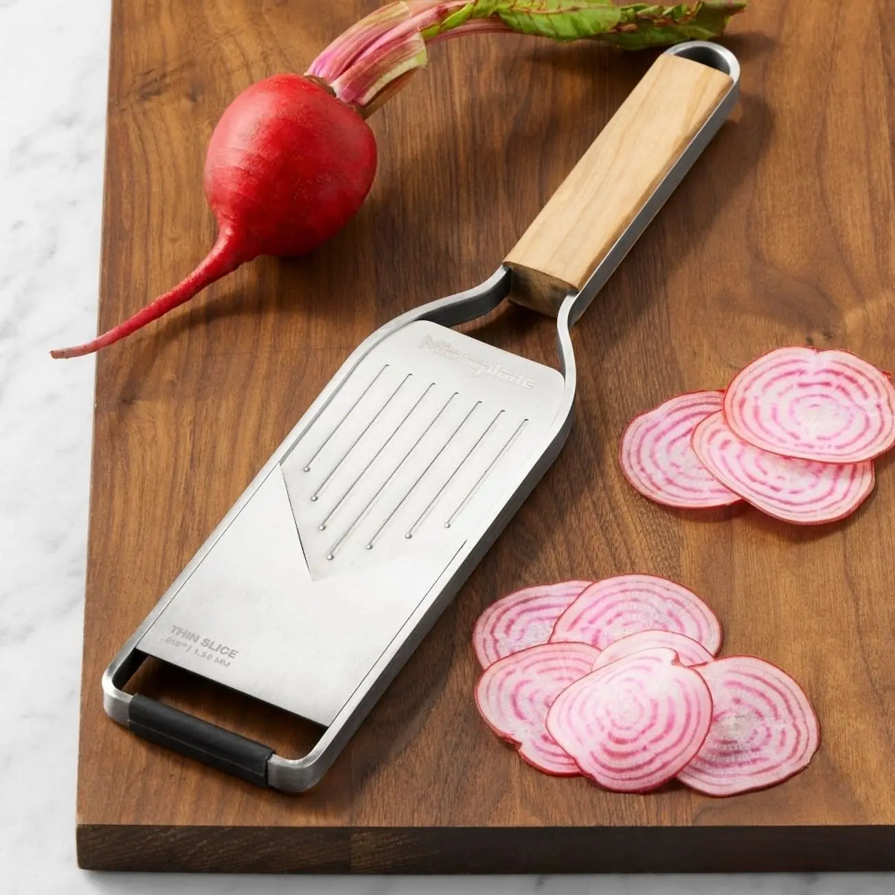 Microplane® Olivewood V-Blade Handheld Mandoline Slicer