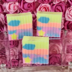 Over The Rainbow Handmade All Natural Goat Milk & Shea Butter Soap/Makeup Brush Cleaner. Cute Handcrafted Soap. Yoni Soap Bar handmade soap Organic