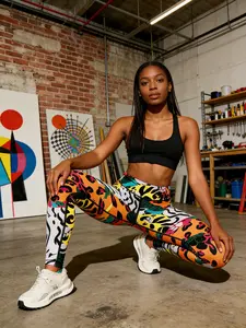 Women's Leopard Print High Elastic Waist Pants, Casual Fitness Sport Tight Leggings, Fashionable Slimming Bottoms for All Seasons