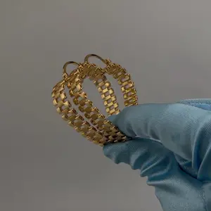 RX heart hoop earrings | 50mm gold plated