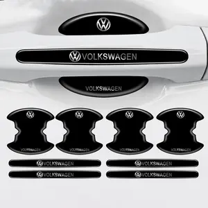 8pcs Set Car Door Edge Protector Strips, Edge Stickers, Anti-Scratch Collision Guard Film for Vw Golf Tiguan Jetta Passat T5 Polo Touran