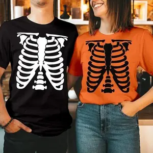 TSHIRT Skeleton Rib Cage X-Ray Funny Halloween T-Shirt Funny Skull Tops