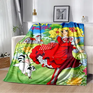 Girl Candy Candy Blanket Soft Flannel Blanket Suitable For Sofa Beds Living Rooms Candy Candy Girl Blanket Birthday Gifts Holiday Party  Home Decoration Halloween Blanket Christmas Blanket