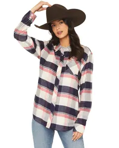 Idyllwind Women's Women'S Skip Jack Plaid Print Long Sleeve Snap Flannel - Iwfa25w69-Ind