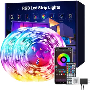 Led Lights for Bedroom 200 ft (2 Rolls of 100ft),  Sync RGB Led Strip Lights with Remote App Control, Color Changing Led Lights for Room  Kitchen Party Decor