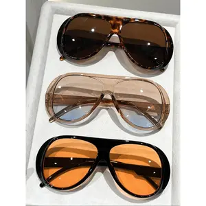 Unisex Fashion Large Frame Sunglasses Set, 3 Pairs, Perfect for Daily and Street Photography, Stylish and Versatile Eyewear