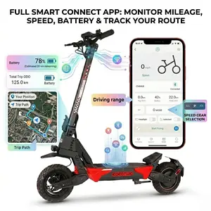 EOEOTWO S1 Foldable Electric Scooter 1000W Motor 25miles/h Max Speed 48V 13AH Long Range Commuter Electric Kick Scooter