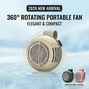 NEW 2026 Portable Silent Mini Bladeless Fan Clip On with LED Display, Lightweight Fan, Small Fan Clip on for Shirt & Waist, 5-Speed Suspended Whirlwind Fans, Adjustable Speed Fan, 1000mAh Ultra-Light 3oz, For Outdoor, Travel Accessories
