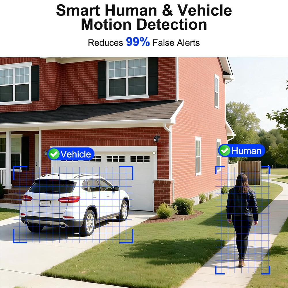 1/2/3/4PCS AI Wireless Security Camera 2.4G WiFi | Color Night Vision, Motion Detection & Visual Alert | Indoor Outdoor Wall Mount