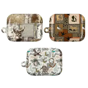 Hunting Camo AirPods Case – Deer & Duck Wildlife Design, Rustic Camouflage Cover for AirPods Gen 1-4 & AirPods Pro 1/2/3, Shockproof, Durable Gift for Outdoors & Hunting Lovers