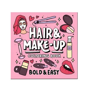 Bold & Easy Coloring Book: 40 Simple Hair & Make-Up Themed Designs for Adults and Kids to Color easy coloring easy illustration valentine day