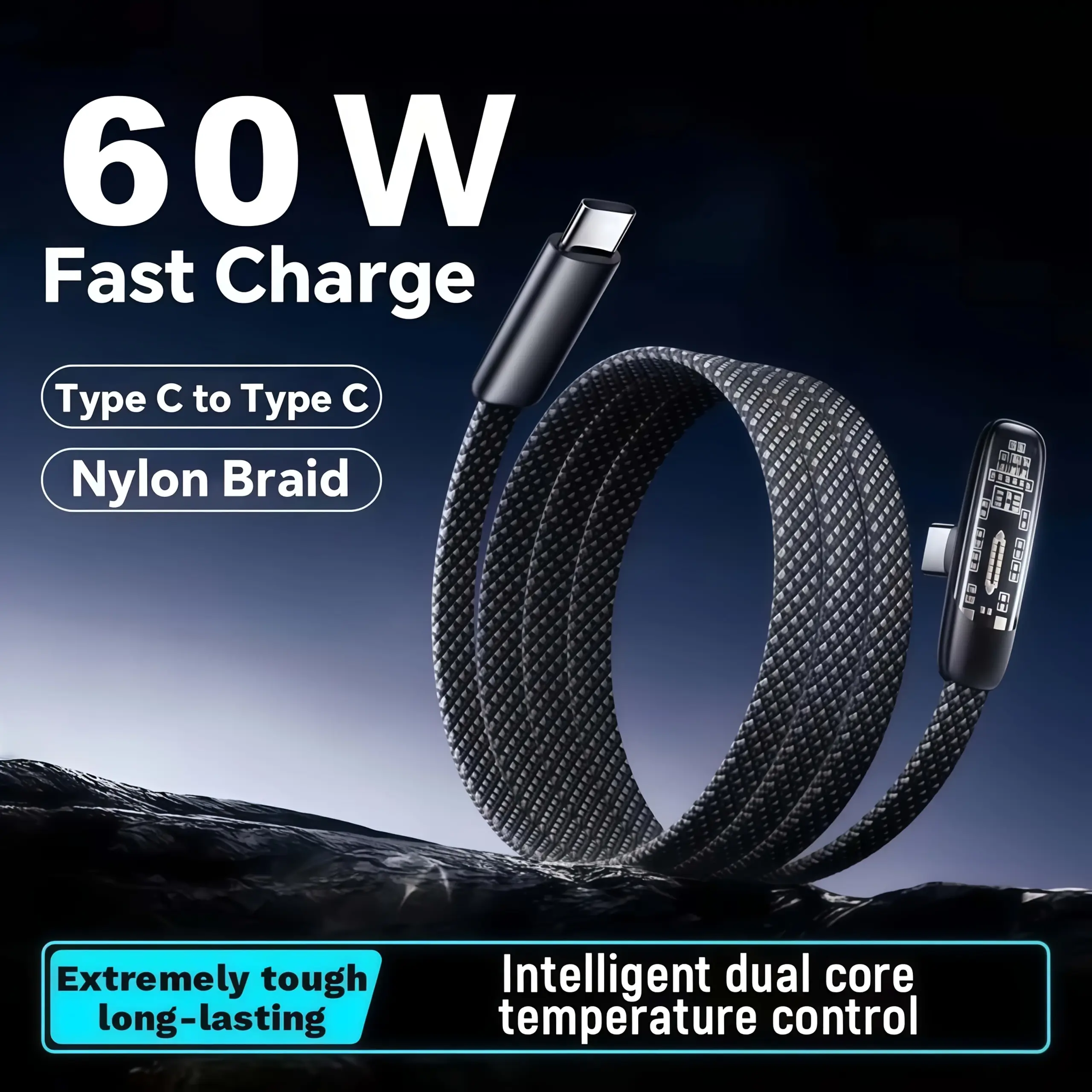 Fast Charging Elbow Cable, Protects The Cable Joint, Suitable For Gaming And Video Watching, Ideal For Daily Use And Work