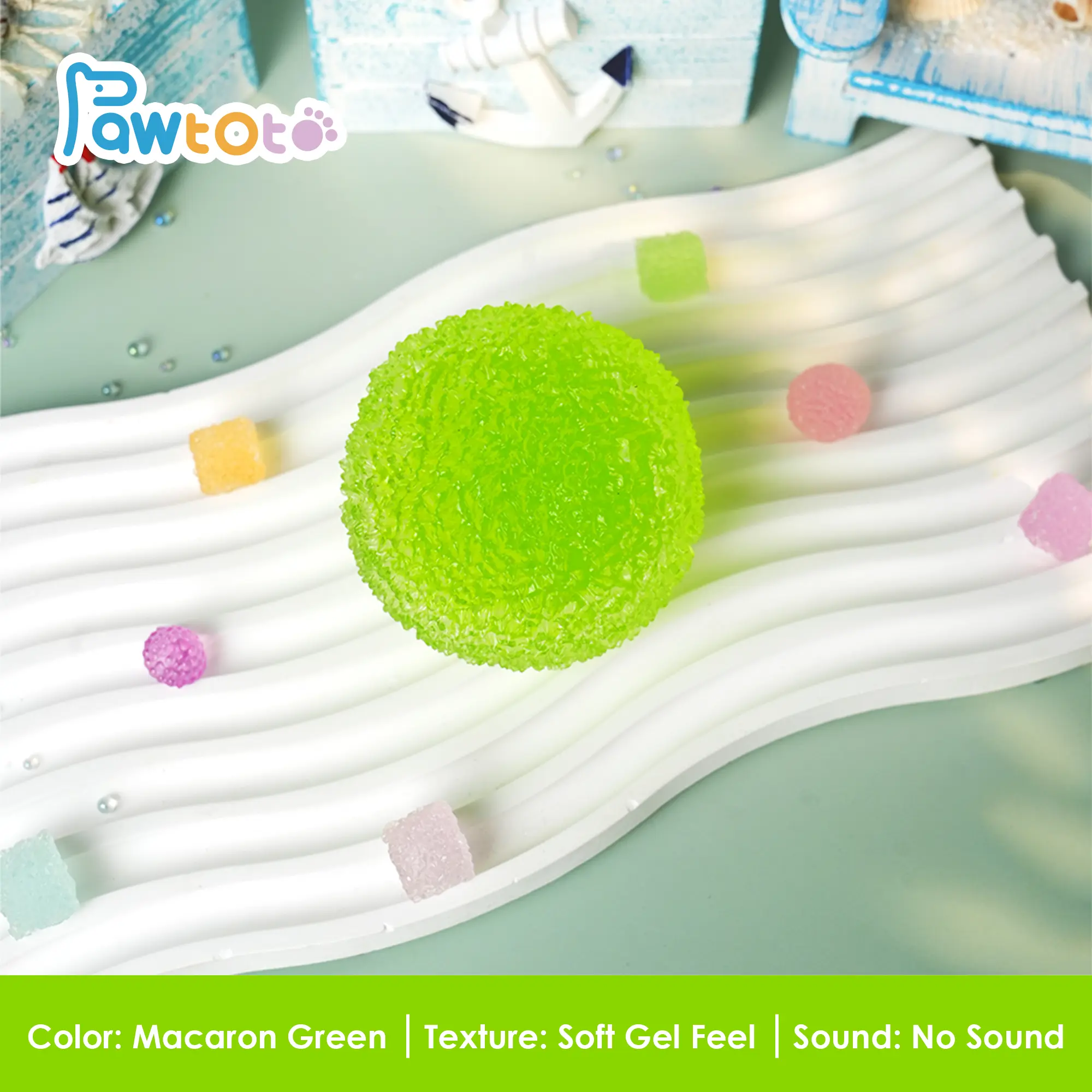 Macaron Green (Soft Gel Feel, No Sound)