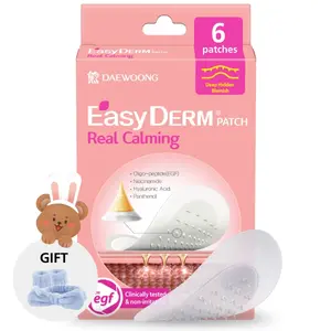 DAEWOOng EasyDerm Real Calming Patch with Hair Band - 6 Spot Patches K Beauty Skincare with Niacinamide Hyaluronic Acid EGF Gift Included