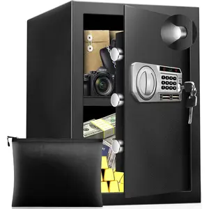 2.5 Cu Ft Safe Box for  Documents -Steel  Digital Safety Box Personal  Lock Box with LED Sensor Light External Power Compartment for Office   Valuables