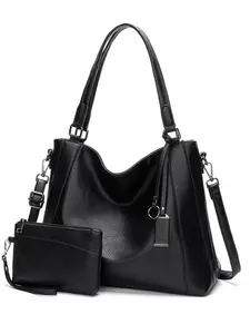 Women's Elegant Solid Color Tote Bag & Clutch Bag, Fashionable Pu Leather Shoulder Bag & Clutch Bag Set, Casual Trendy Versatile High-quality Daily Commuting Bag Set