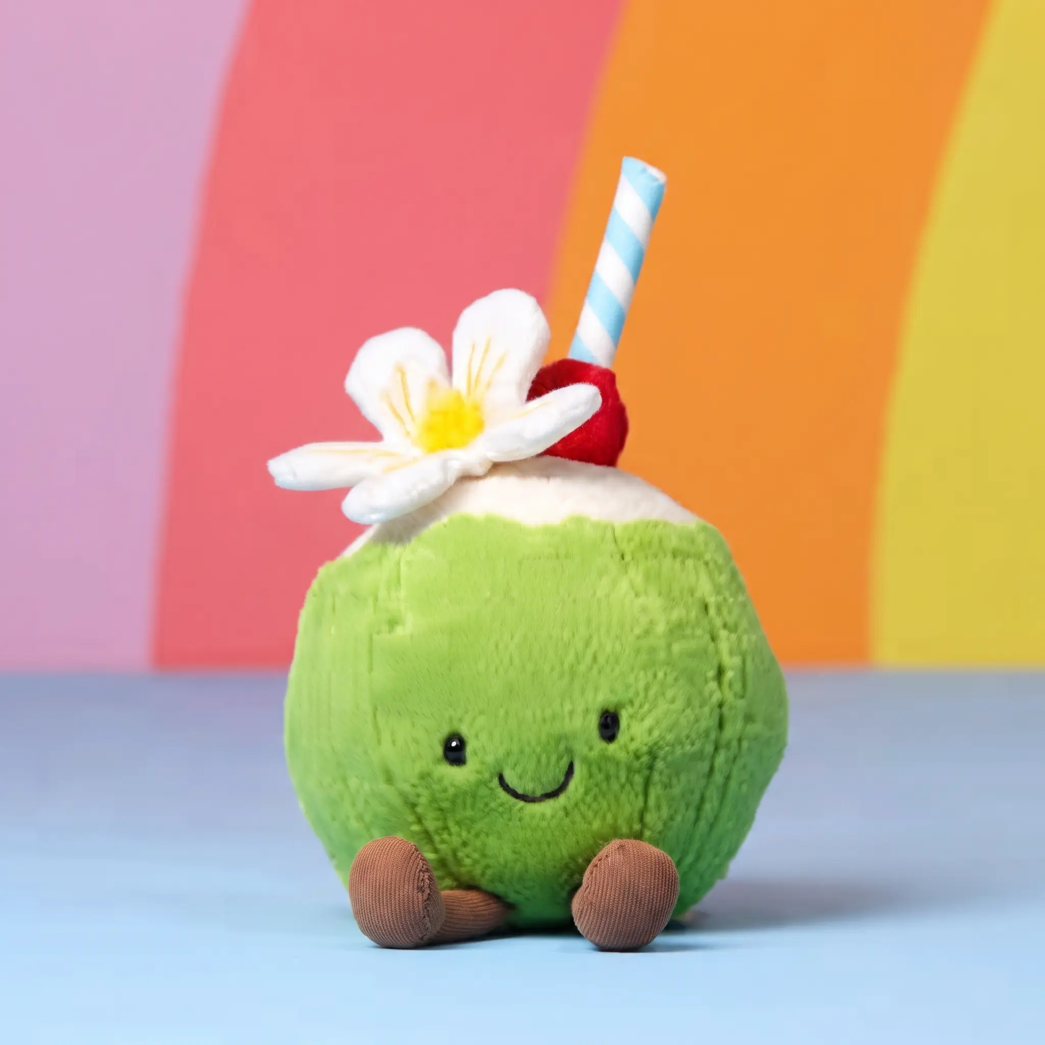 Jellycat Amuseables Coconut Plush Toy Soft Stuffed Tropical Coconut Doll Cute Gift for Kids, Collectors & Home Decor