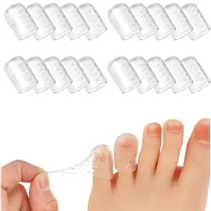 Silicone Transparent Toe Covers, 20 Anti-Irritation Breathable Foot Protectors, for Blister Prevention, Calluses, Ingrown Toenails, Unisex Coverage