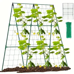PVC Garden Trellis Net Set of 2, Garden Arch Trellis, Durable Support for Climbing Plants Flowers Vegetables, Easy Installation Weather Resistant