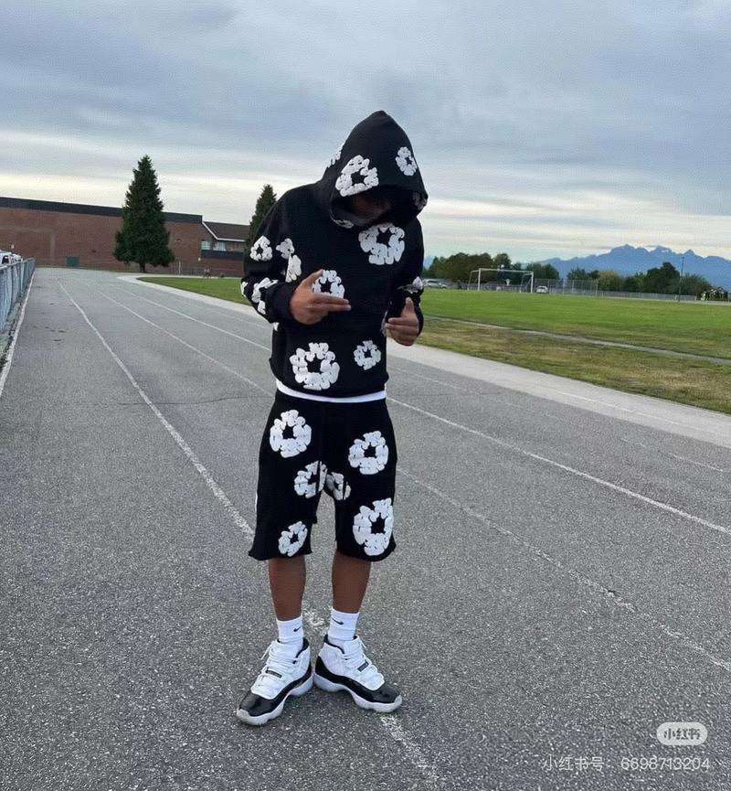 Denim Tears Unisex Fashionable Foam Cotton Printed Hoodie & Sports Suit Classic European and American Style Comfortable Durable Versatile for Multiple Occasions All Seasons