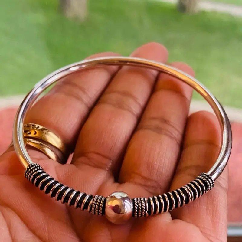 Sterling silver bracelet- Tribal Ball Ends Cuff Sterling silver bracelet- Tribal Ball Ends Cuff