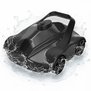 130-Min Runtime, Battery-powered Robotic Pool Suction Cleaner – 130-Min Runtime, Self-Parking, Effective Filtration, Portable Design for Above-Ground Pools up to 860 Sq.Ft – Ideal Pressure Cleaner, Gray