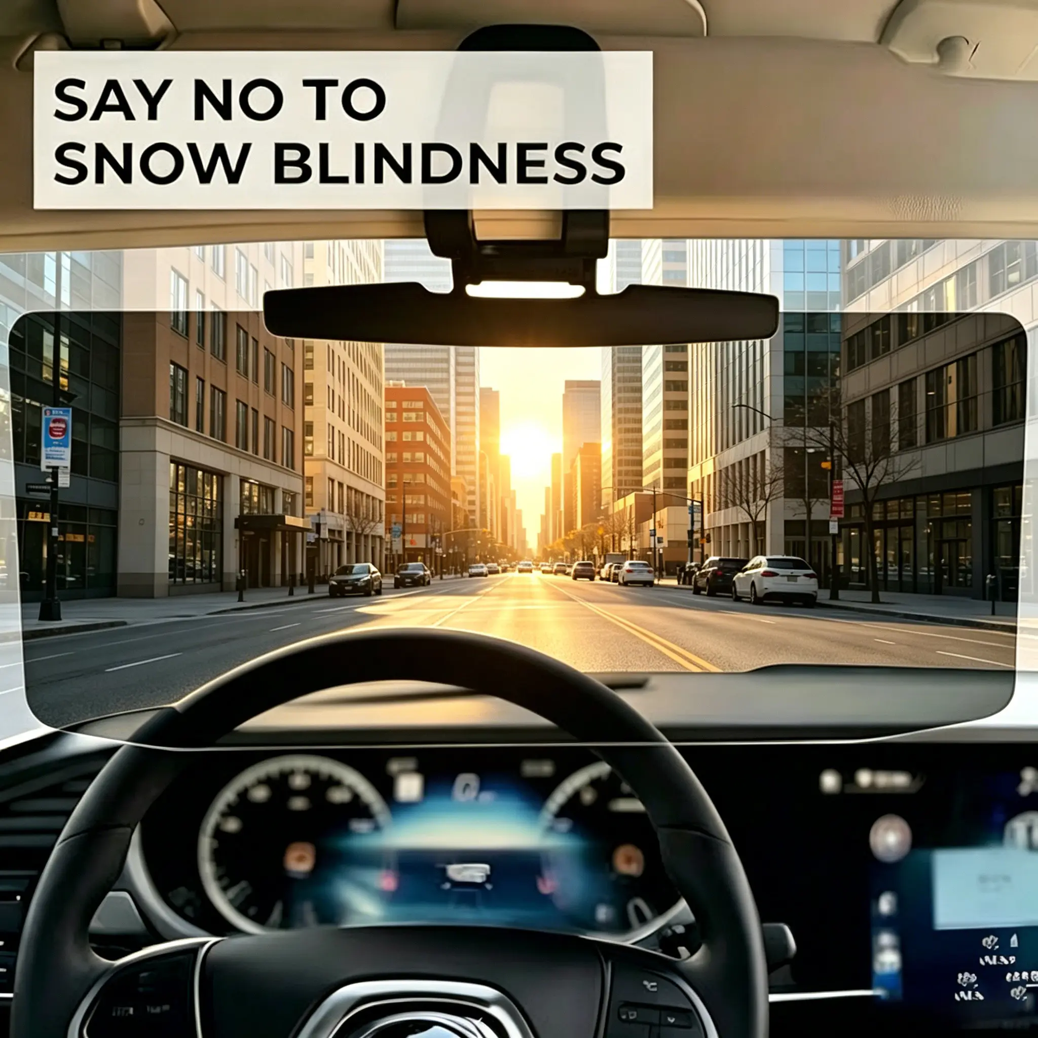 Car Sun Visor Extender for Windshield - Universal Fit Car Sun Shade, Visor-Mounted Front Window Device, Anti-Glare Polarized UV400 Shield, 12.6x5.7in Lens, 5-Sec Quick Install for Driving Safety, Glare Reduction