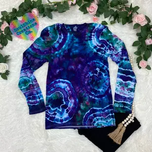 Geode Ice Tie Dye Long Sleeve Shirt Unisex Size Small