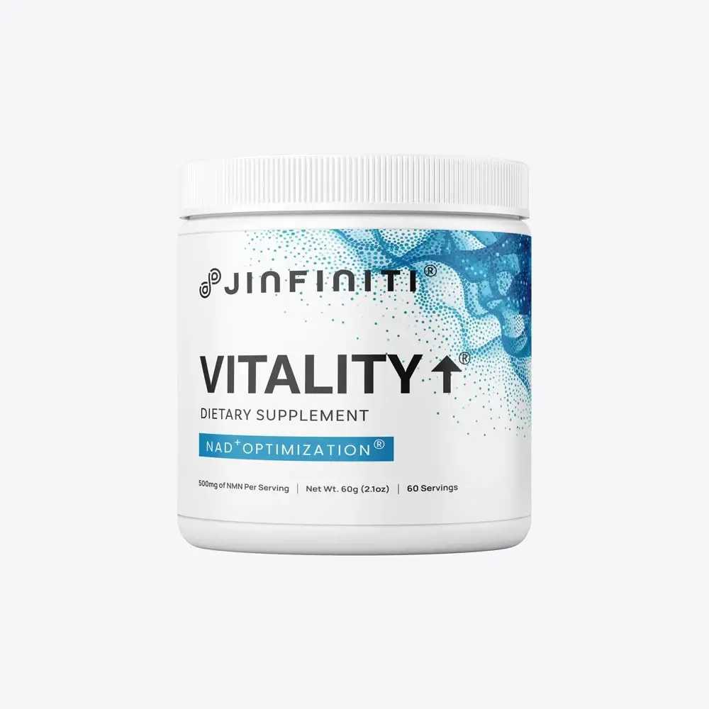 Jinfiniti Vitality NAD+ Booster Supplement Powder 60g - Patented Formula with NMN Creatine Monohydrate D-Ribose & Nicotinamide for Health Fitness Long