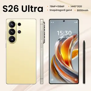 2026 New S26 Ultra 5G Unlocked Phone, Android 15, 12GB RAM + 512GB ROM, 6.99" HD Screen, 78MP+108MP Camera, 8000mAh Battery, Dual SIM, Stylus, Full Accessories