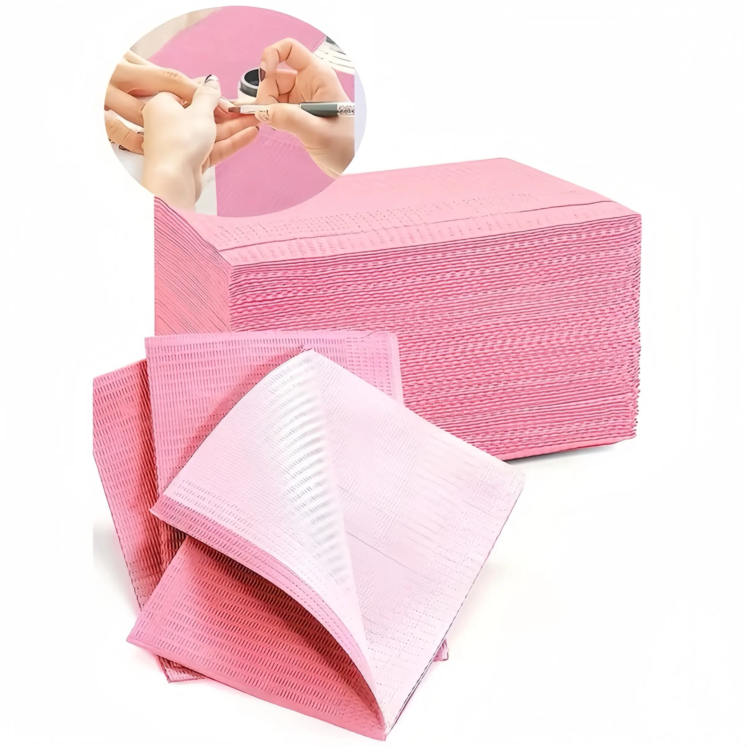 15sheets Disposable Nail Care Table Mat Cleaning Pad, Folding Nail Pad, Nail Care Art Table Mat, Nail Salon, Nail Care Gel Polishing Tablecloth Nail Care Tool Accessories, Durable Pads