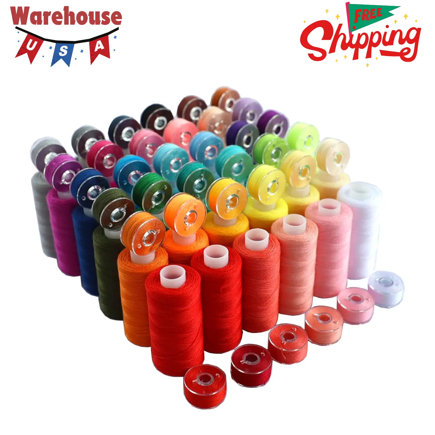 72 PCS Sewing Thread Assortment, 36 Color Thread 72 PCS Sewing Thread Assortment, 36 Color Thread