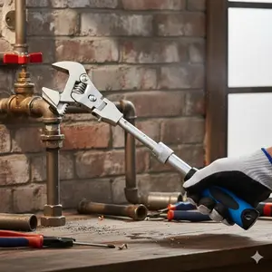 5-in-1 Multi-Scene Ratchet Wrench Set, Adjustable Universal Socket Wrench with Anti-Slip Handle, Heavy Duty Corrosion-Resistant Stainless Steel Tool for Car Repair, Plumbing, DIY Home Maintenance, Heavy Duty Ratchets