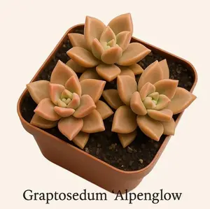 2Inch Graptosedum Alpenglow - Stunning Pink and Orange Succulent with Rosette Form - Vibrant Color-Changing Live Plant for Sunny Gardens